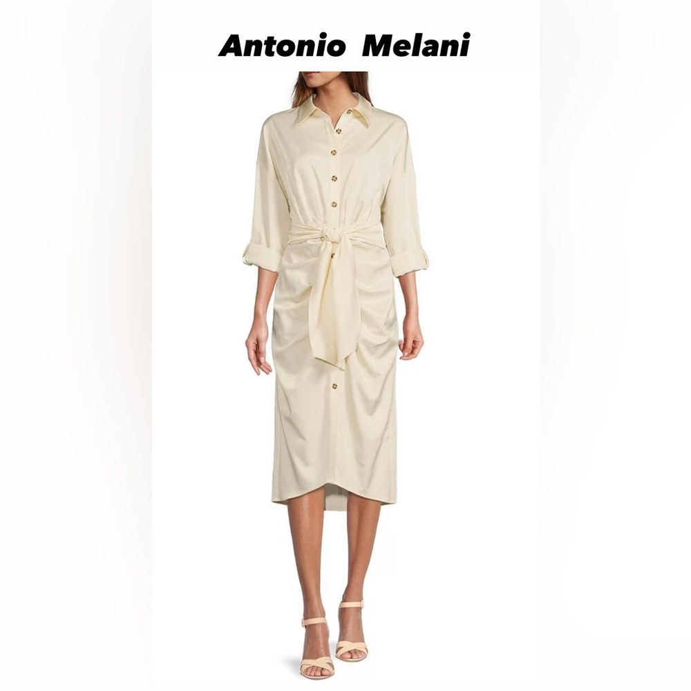 ANTONIO MELANI Cream Long Sleeve Dress